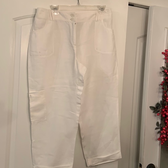 Chico's Pants & Jumpsuits Chicos White A Linen Pants Poshmark